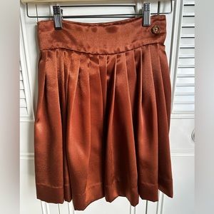 Satin Bronze pleaded skirt